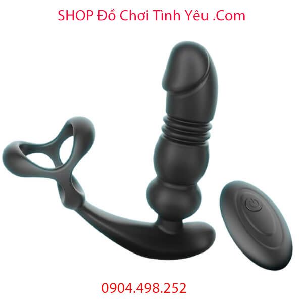 Máy Rung Thụt Hậu Môn Kèm Vòng Đeo Tinh Hoàn Điều Khiển Từ Xa