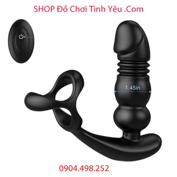 Máy Rung Thụt Hậu Môn Kèm Vòng Đeo Tinh Hoàn Điều Khiển Từ Xa