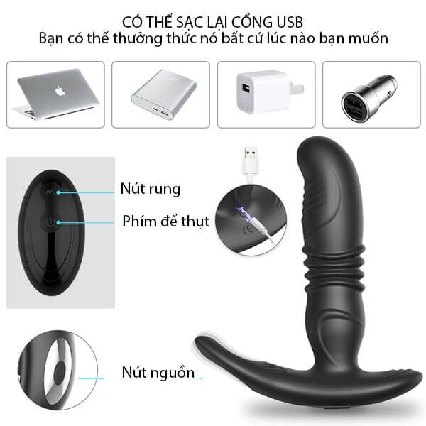 Máy Rung Thụt Hậu Môn Tuyến Tiền Liệt Có Điều Khiển Từ Xa