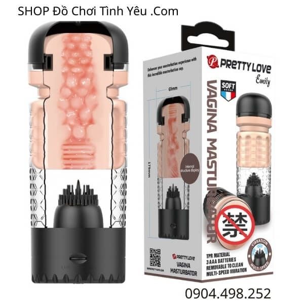 Máy Thủ Dâm Trong Suốt Rung Hút Mạnh Có Lưỡi Liếm PRETTY LOVE