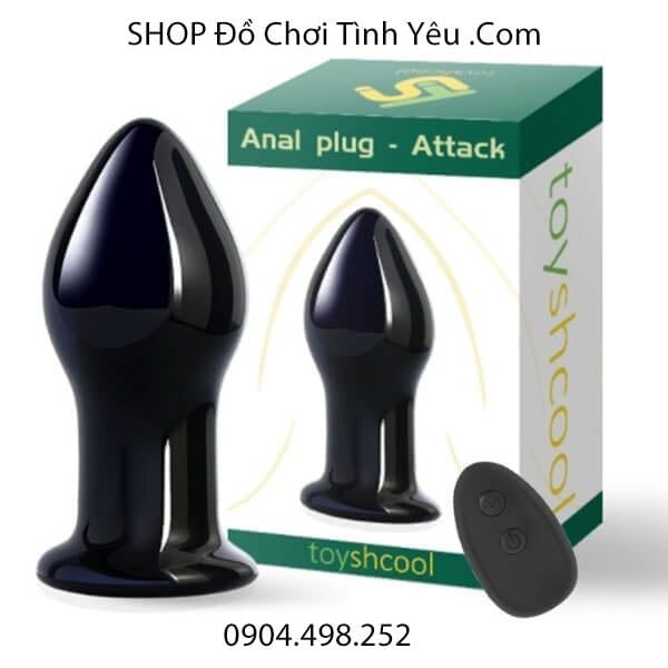 Nút Rung Cắm Hậu Môn Bằng Thủy Tinh Có Điều Khiển Không Dây