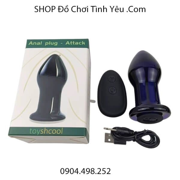 Nút Rung Cắm Hậu Môn Bằng Thủy Tinh Có Điều Khiển Không Dây