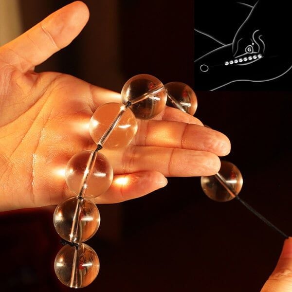 Que cắm hậu môn 8 hạt thủy tinh