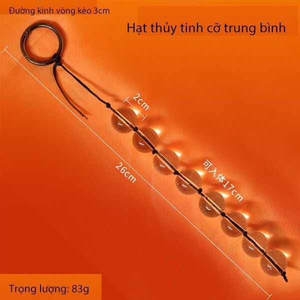 Que cắm hậu môn 8 hạt thủy tinh