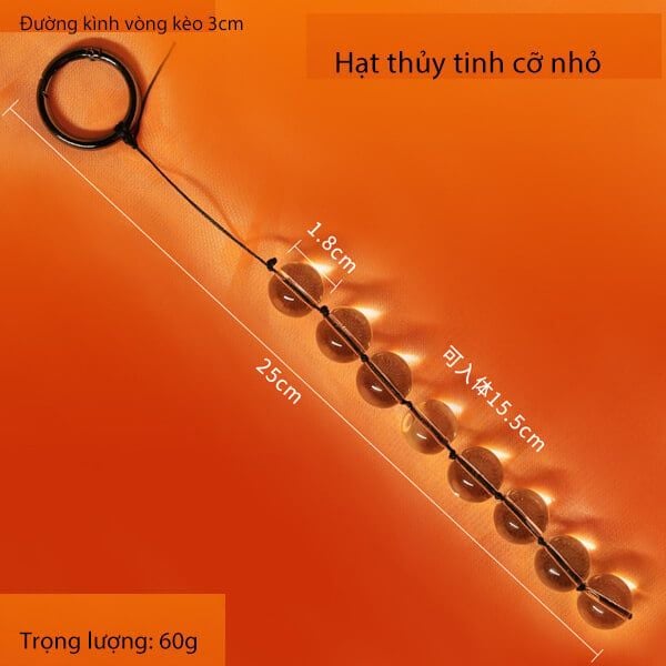 Que cắm hậu môn 8 hạt thủy tinh