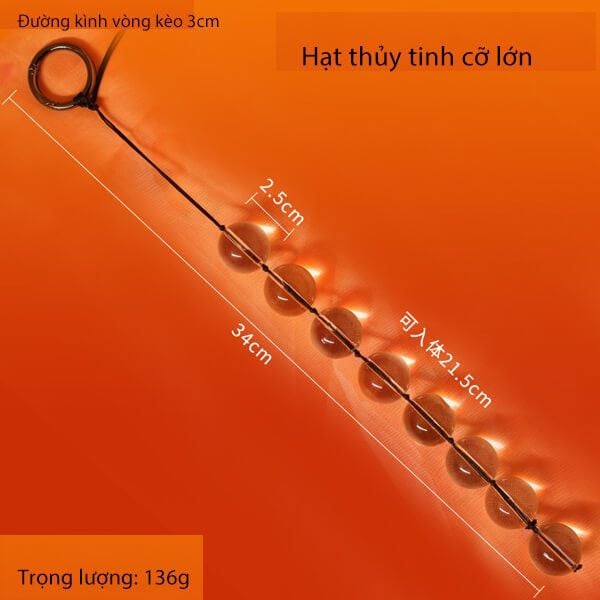 Que cắm hậu môn 8 hạt thủy tinh