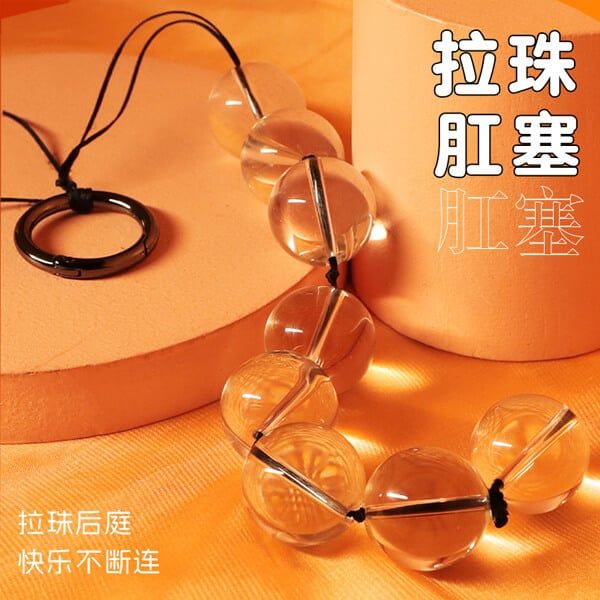 Que cắm hậu môn 8 hạt thủy tinh