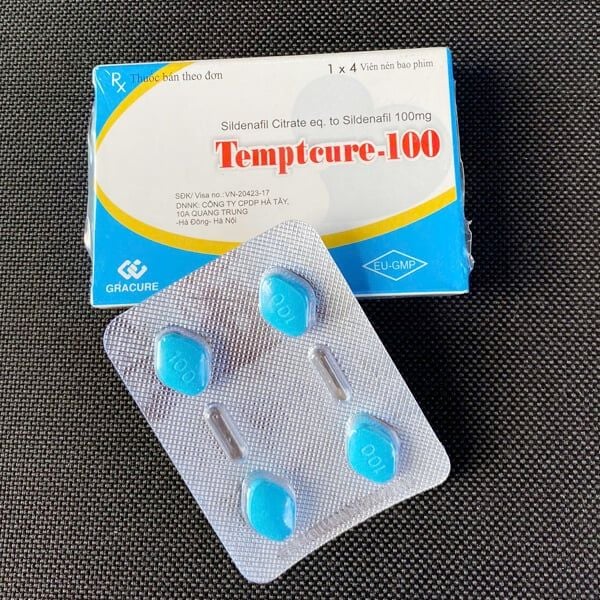 Temptcure 100 hộp 4 viên thuốc điều trị rối loạn cương dương