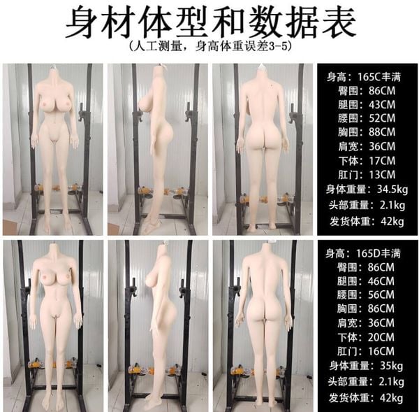 Thông số kích thước búp bê tình dục TPE