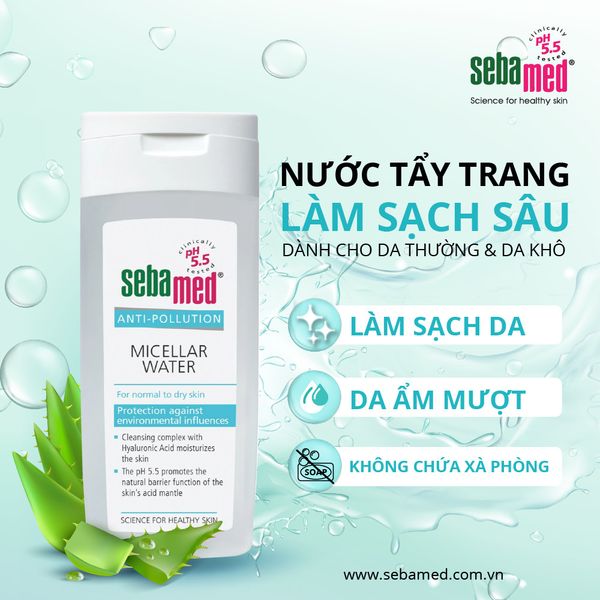 Nước tẩy trang dành cho da thường & da khô Sebamed pH5.5