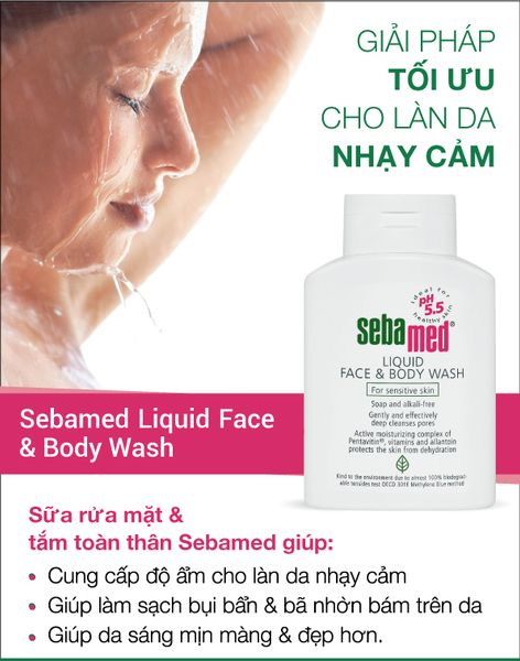 Sữa rửa mặt và tắm toàn thân Sebamed pH5.5