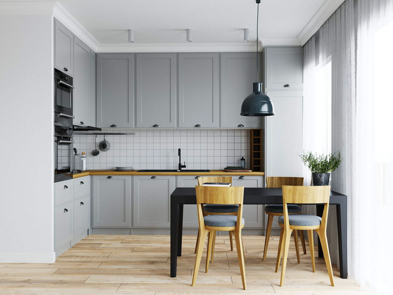 Nhà thiết kế không gian mở khi phòng bếp kết hợp cùng phòng ăn