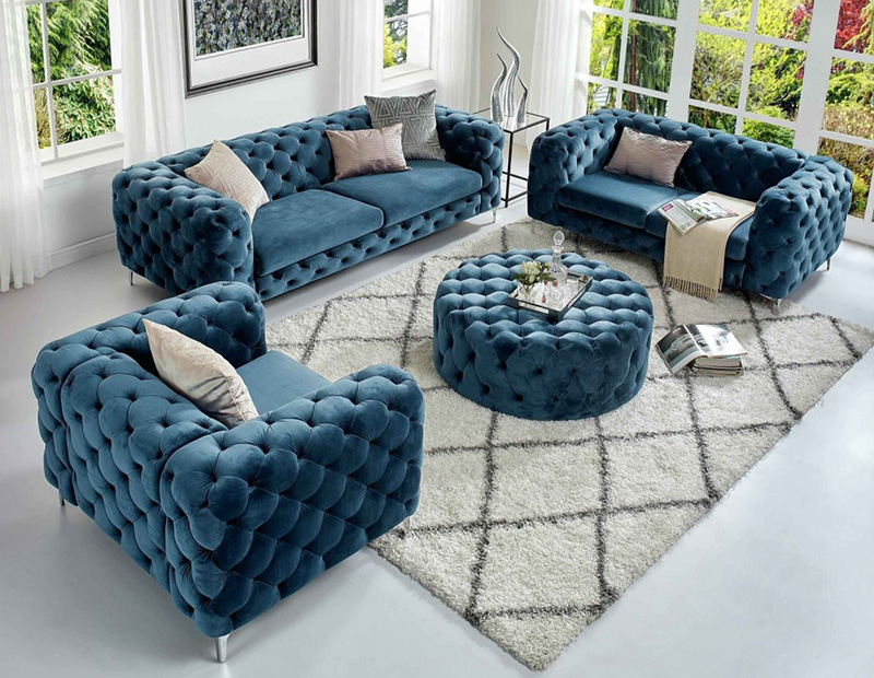 Ghế sofa bọc nhung dùng cho nhiều phong cách nội thất khác nhau