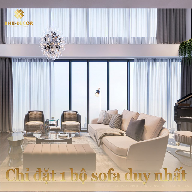 Không gian chỉ 1 bộ sofa duy nhất