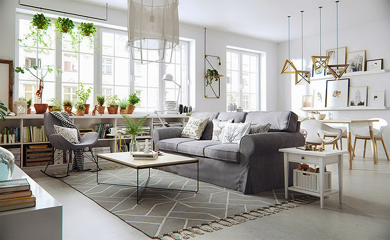 ghế sofa phong cách thiết kế nội thất bắc âu