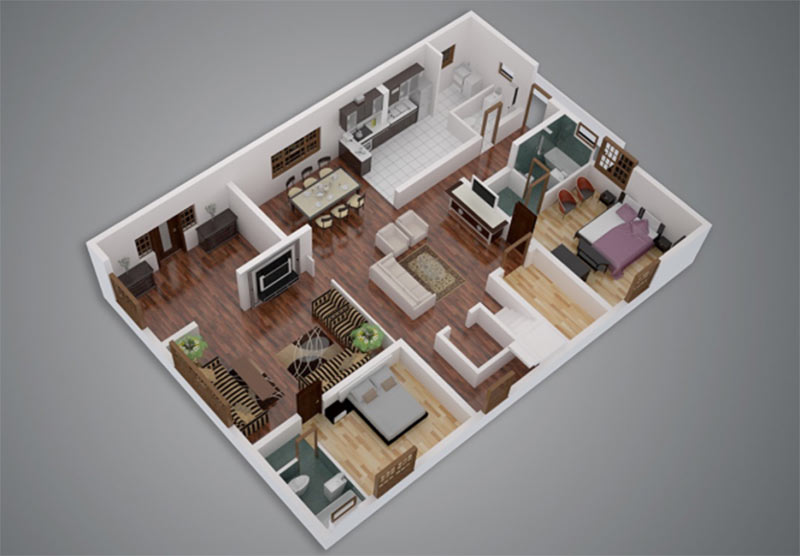 mẫu thiết kế nội thất chung cư 3 phòng ngủ hiện đại 2