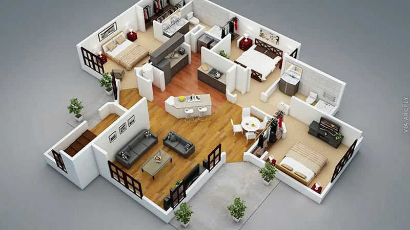 mẫu thiết kế nội thất chung cư 3 phòng ngủ hiện đại 3