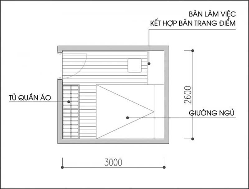 phòng ngủ 10m2 đẹp