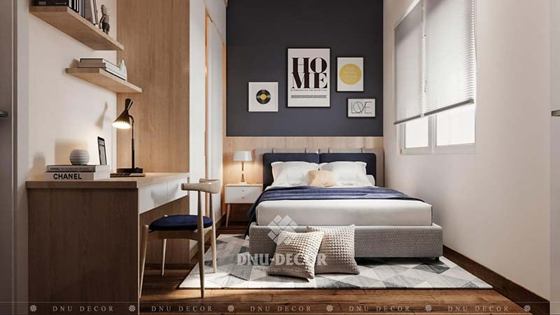 thiết kế phòng ngủ nhà phố với đồ nội thất đơn giản