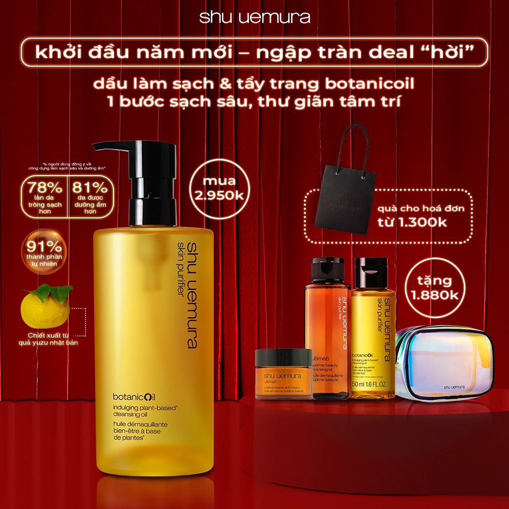 dầu làm sạch và tẩy trang cao cấp shu botanical cleansing oil 450ml