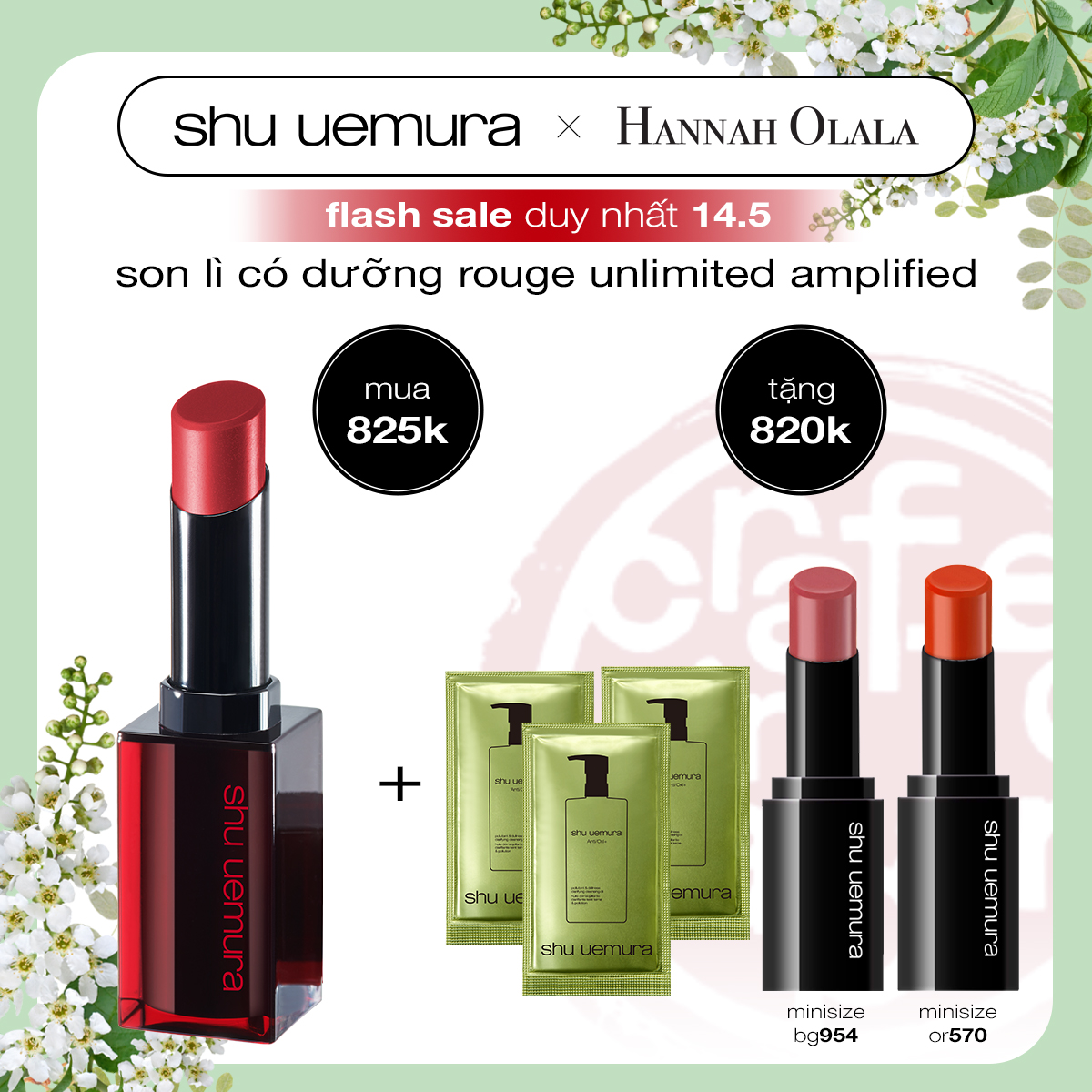 [hannah] flash deal - son lì có dưỡng rouge unlimited amplified