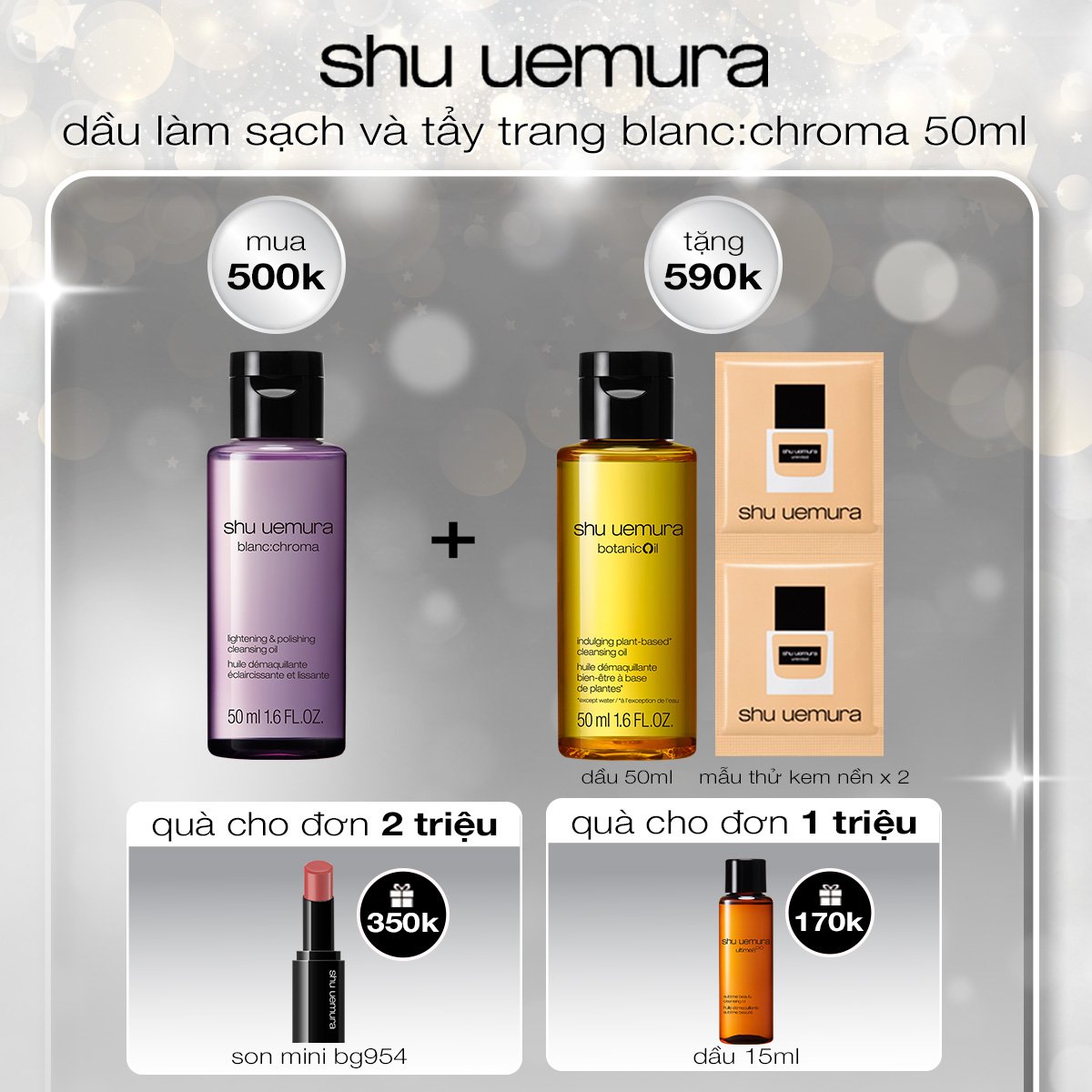 [so] dầu làm sạch và tẩy trang cao cấp blanc:chroma 50ml