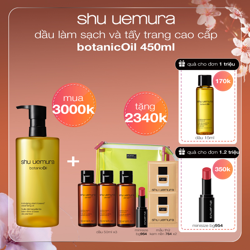 [sep] dầu làm sạch và tẩy trang cao cấp shu uemura botanicoil 450ml