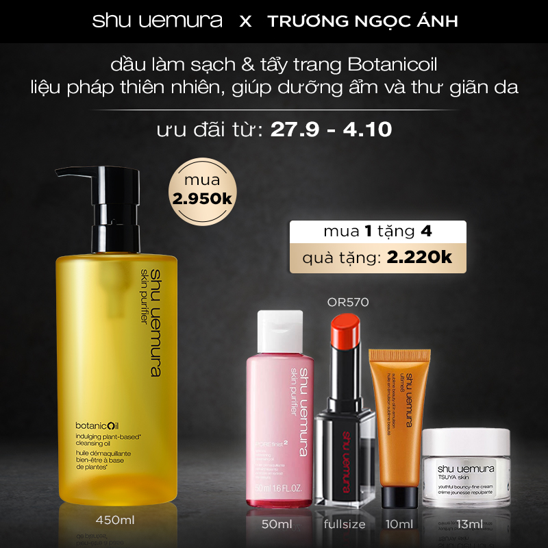 [tna] dầu làm sạch & tẩy trang cao cấp shu uemura botanicoil 450ml