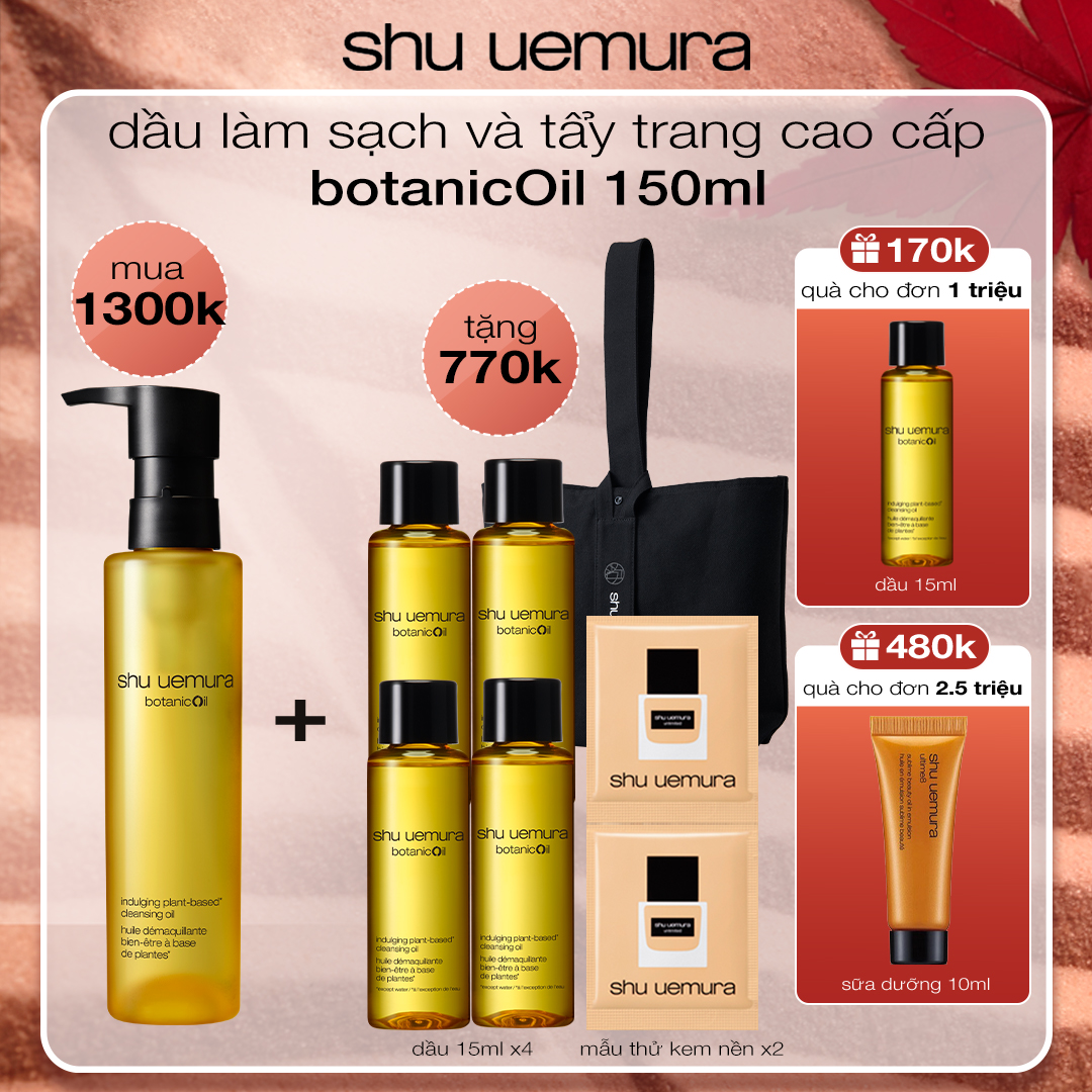 [oct] dầu làm sạch và tẩy trang cao cấp shu uemura botanicoil 150ml