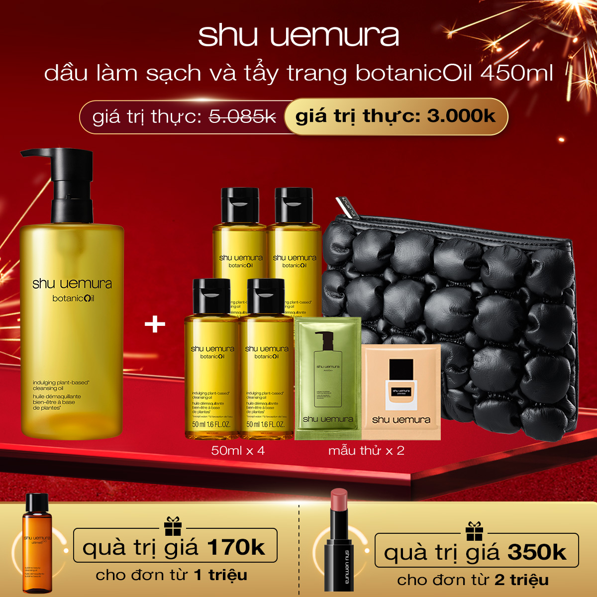 [ny] dầu làm sạch và tẩy trang cao cấp shu uemura botanicoil 450ml [new]