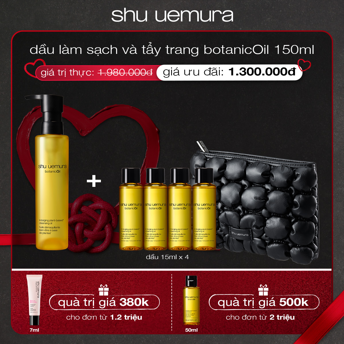 [feb] dầu làm sạch và tẩy trang cao cấp shu uemura botanicoil 150ml