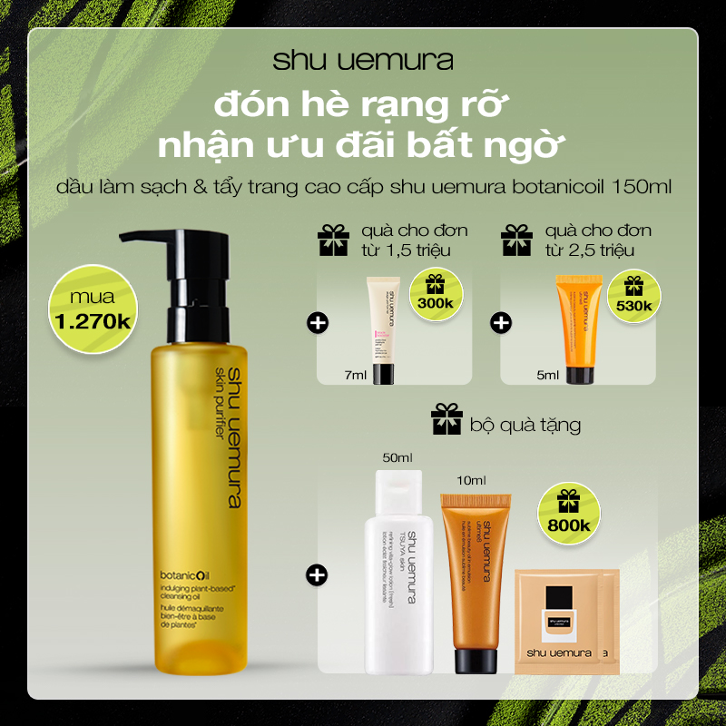 [lipstick's] dầu làm sạch và tẩy trang cao cấp shu uemura botanicoil 150ml