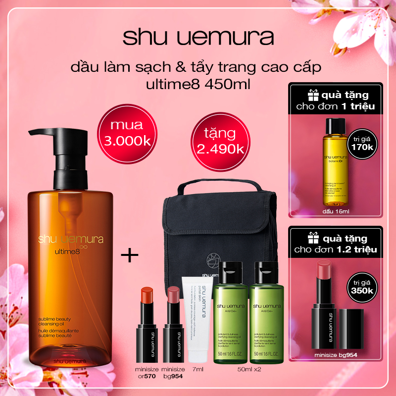 dầu làm sạch và tẩy trang cao cấp cho da ultime8 450ml