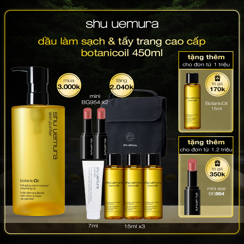 dầu làm sạch và tẩy trang cao cấp shu uemura botanicoil 450ml