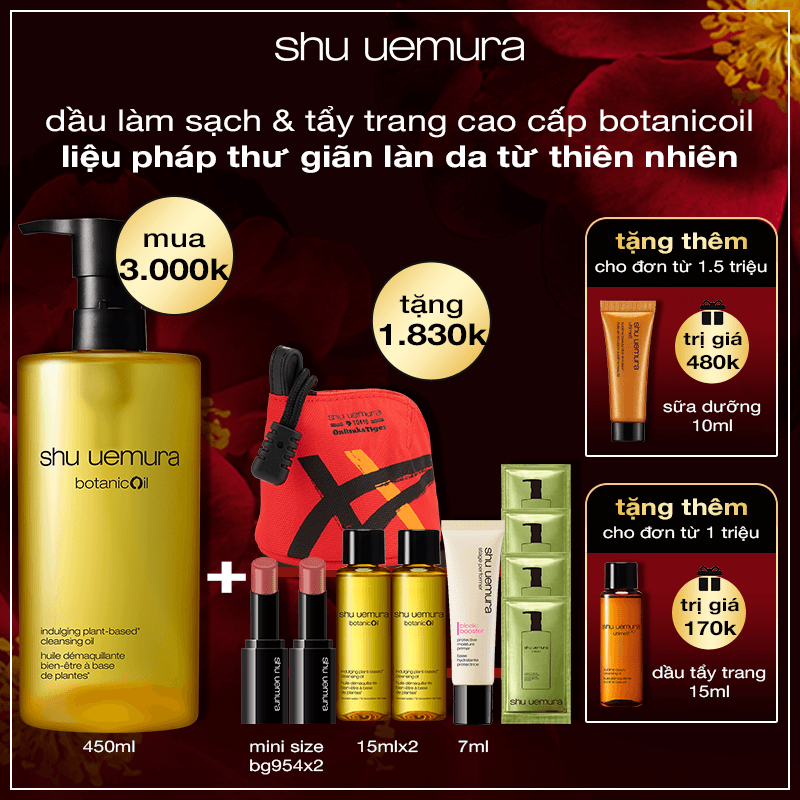 dầu làm sạch và tẩy trang da cao cấp shu uemura botanicoil 450ml