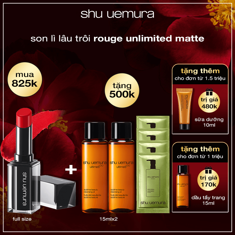 son môi lì lâu trôi rouge unlimited matte