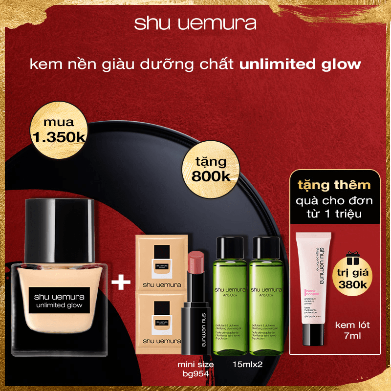 bộ kem nền giàu dưỡng chất unlimited glow