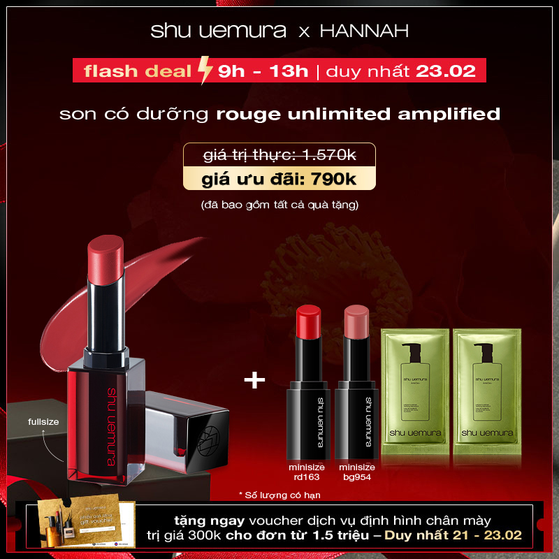 [hannah] flash deal - son môi lì giàu dưỡng chất amplified new packaging