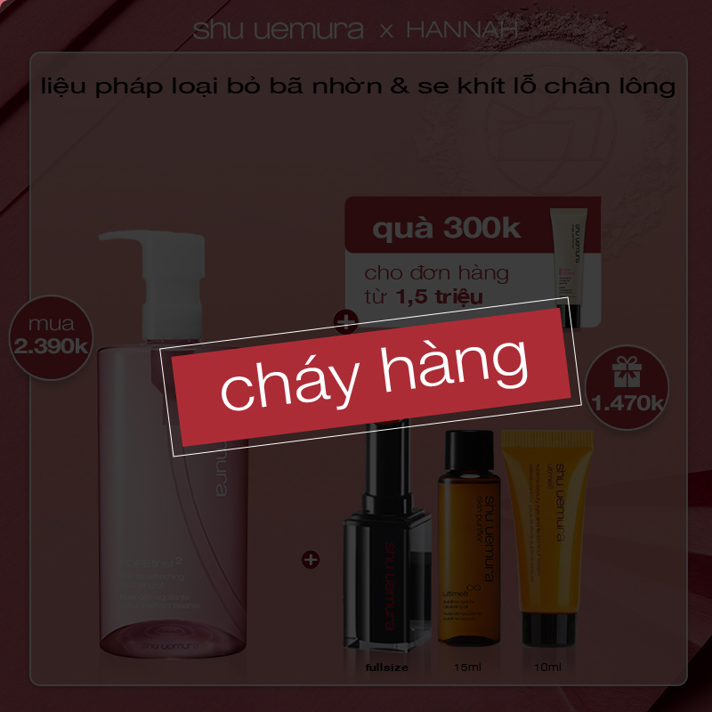 [hannah] bộ dầu làm sạch và tẩy trang porefinist 2 450ml