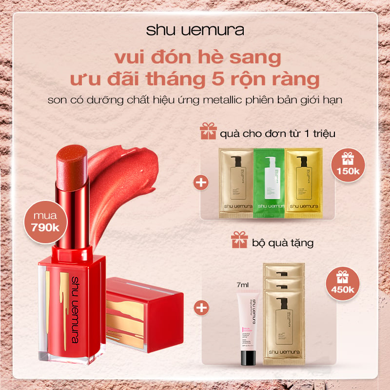 son metallic nhiều dưỡng shu uemura iron reds rouge unlimited central lipstick