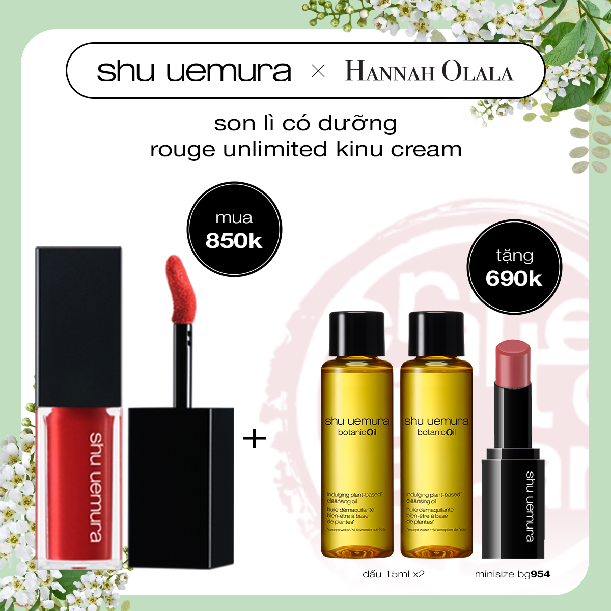 [hannah] son kem lì có dưỡng rouge unlimited kinu cream