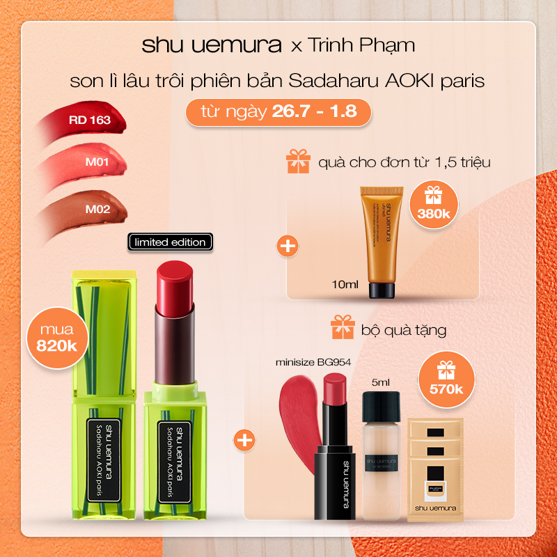 [TP] son lì lâu trôi matcha rouge unlimited matte phiên bản Sadaharu AOKI paris