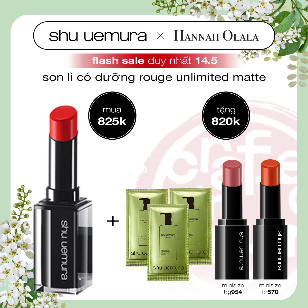 [hannah] flash deal - son lì lâu trôi rouge unlimited matte