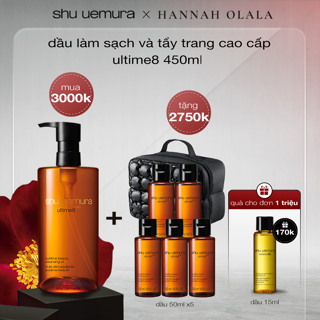 [cơ hội cuối] dầu làm sạch và tẩy trang cao cấp ultime8 450ml