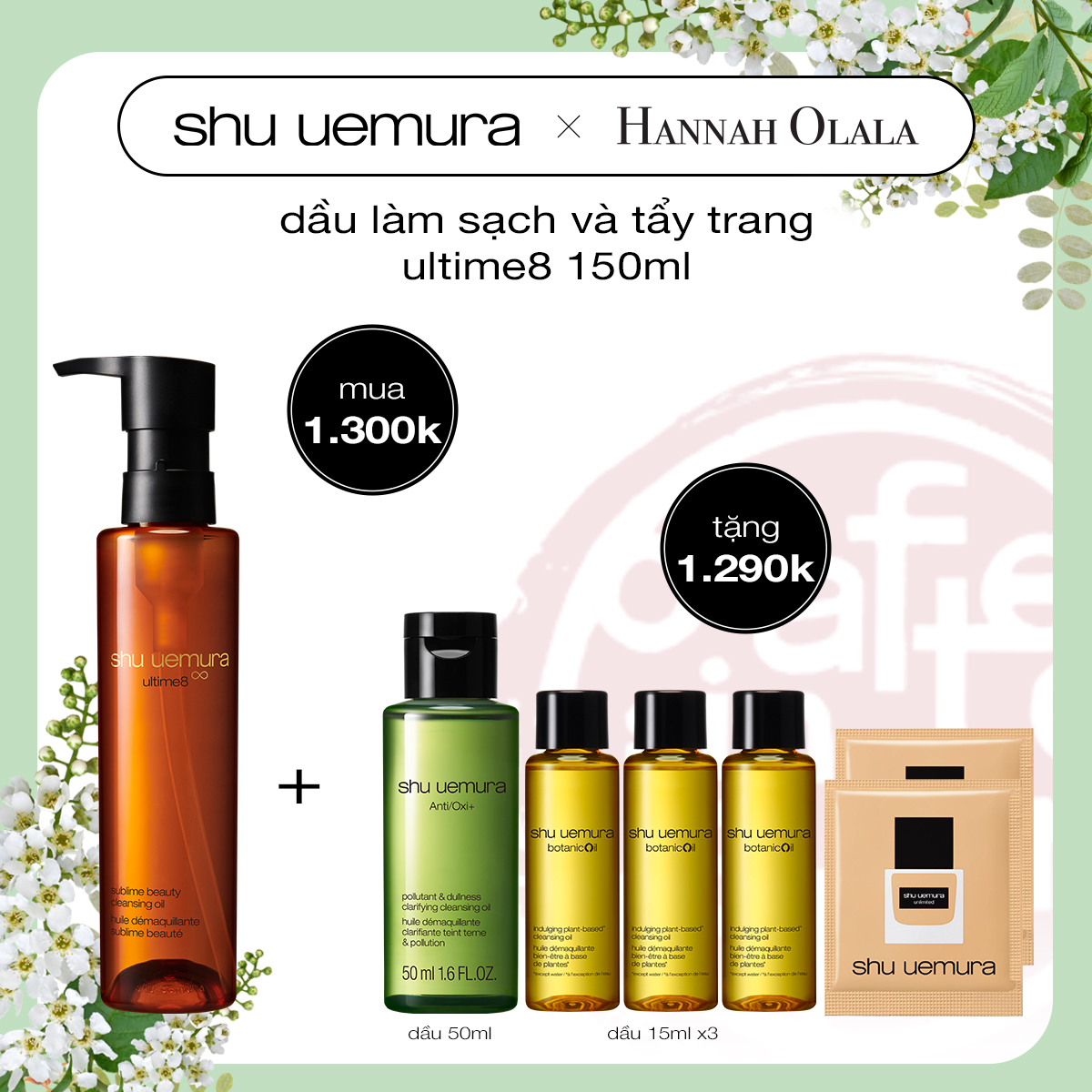 [hannah] dầu làm sạch và tẩy trang cao cấp ultime8 150ml