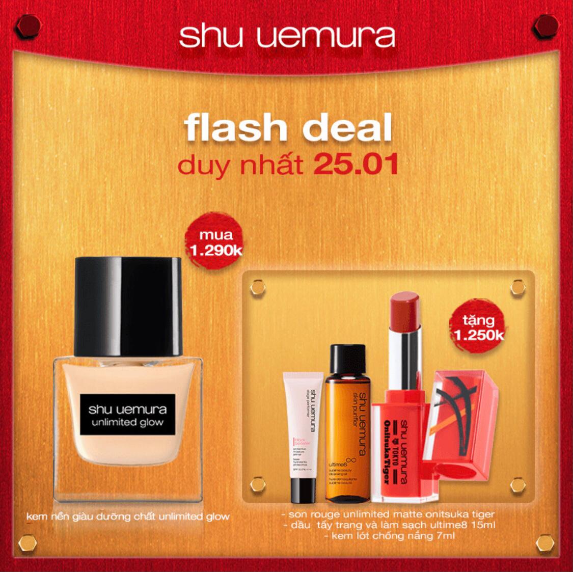 FLASH DEAL 10: kem nền giàu dưỡng chất unlimited glow