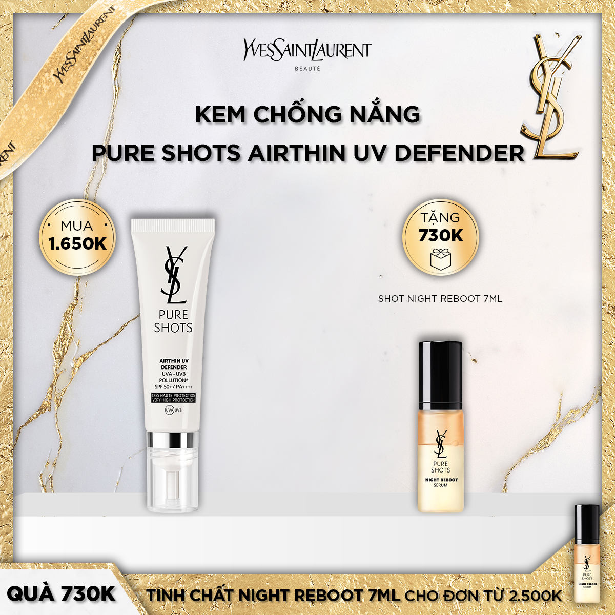 Set Kem chống nắng Pure Shots Airthin UV Defender