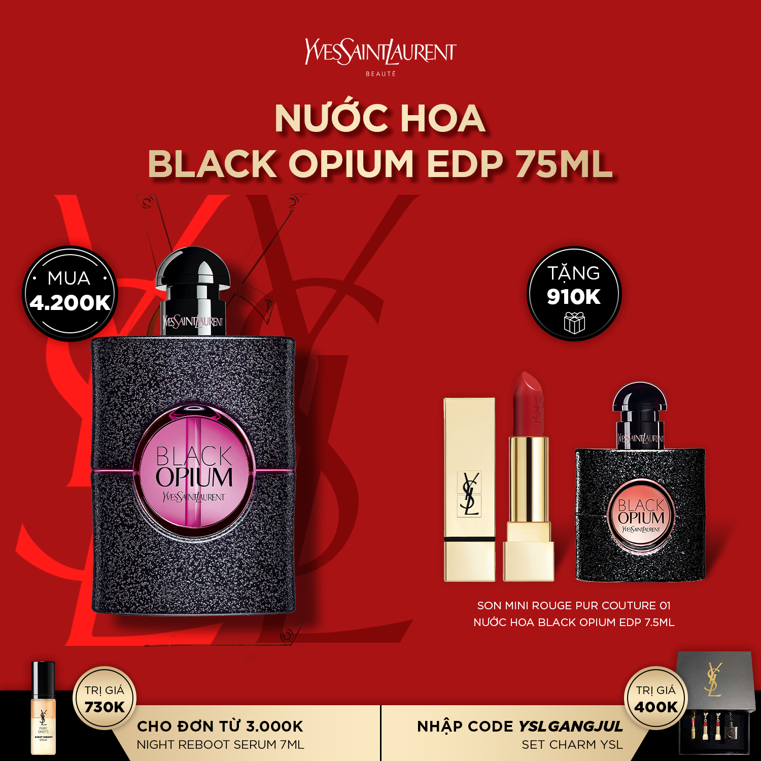 [LIPS] Nước hoa Black Opium EDP 75ml