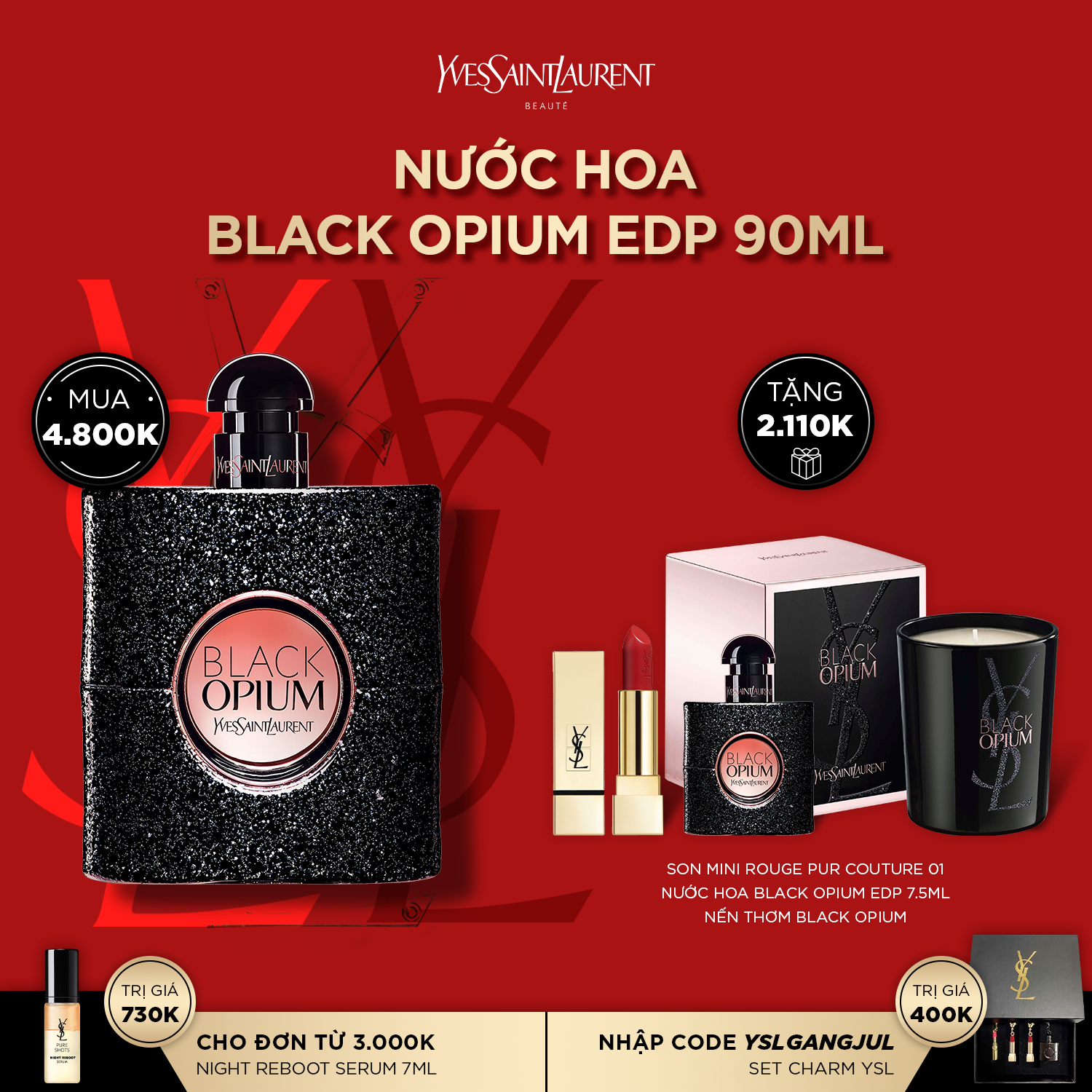 [LIPS] Nước hoa Black Opium EDP 90ml