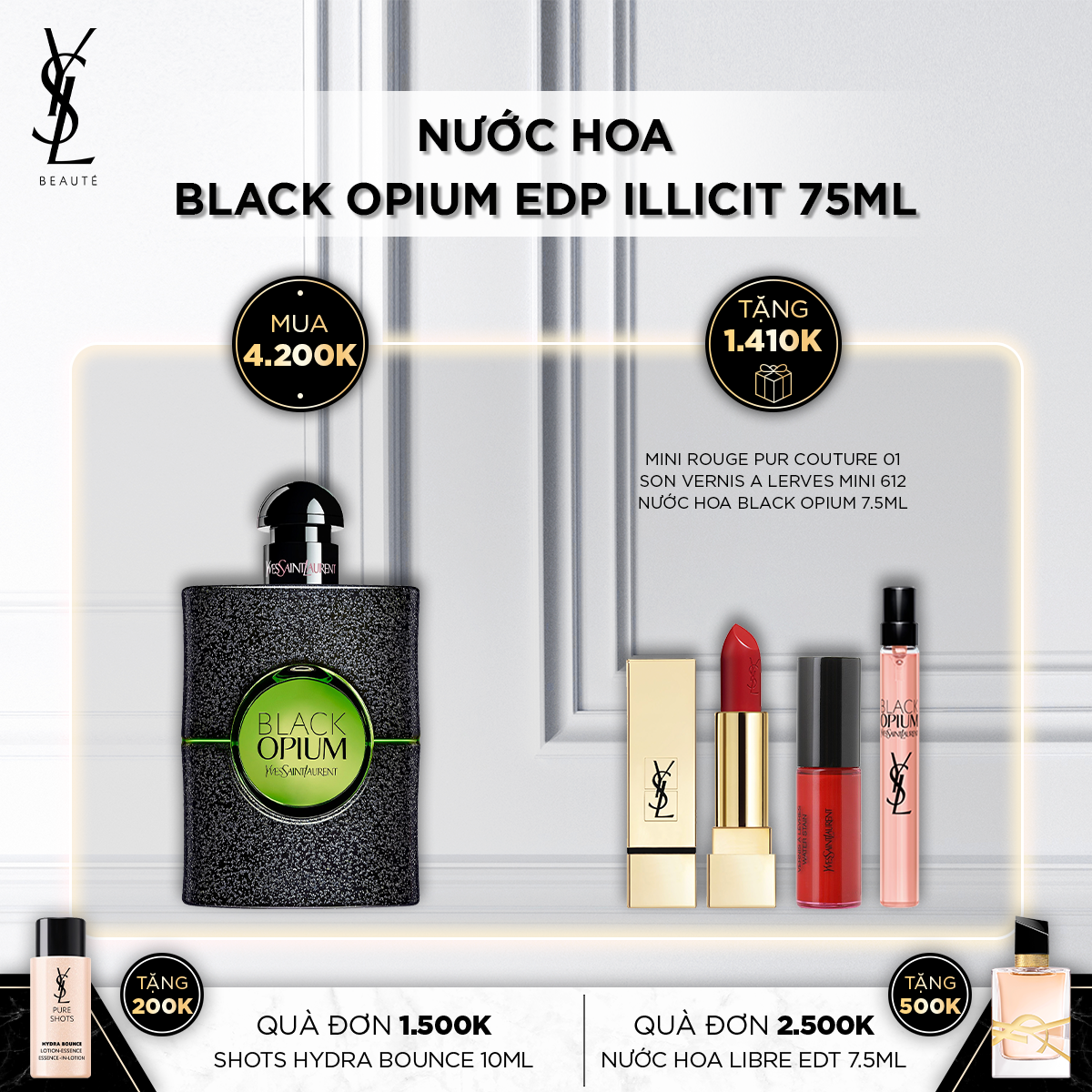 Nước hoa Black Opium EDP phiên bản GREEN 75ml